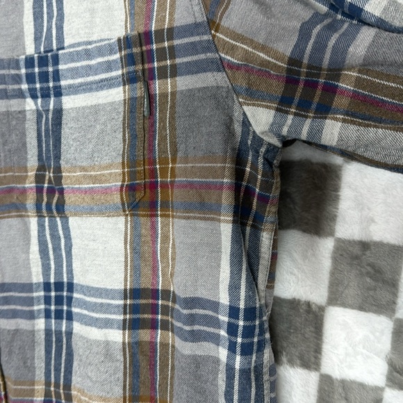 Eddie Bauer Men’s Flannel Long Sleeve XL gray blue brown - Picture 5 of 6